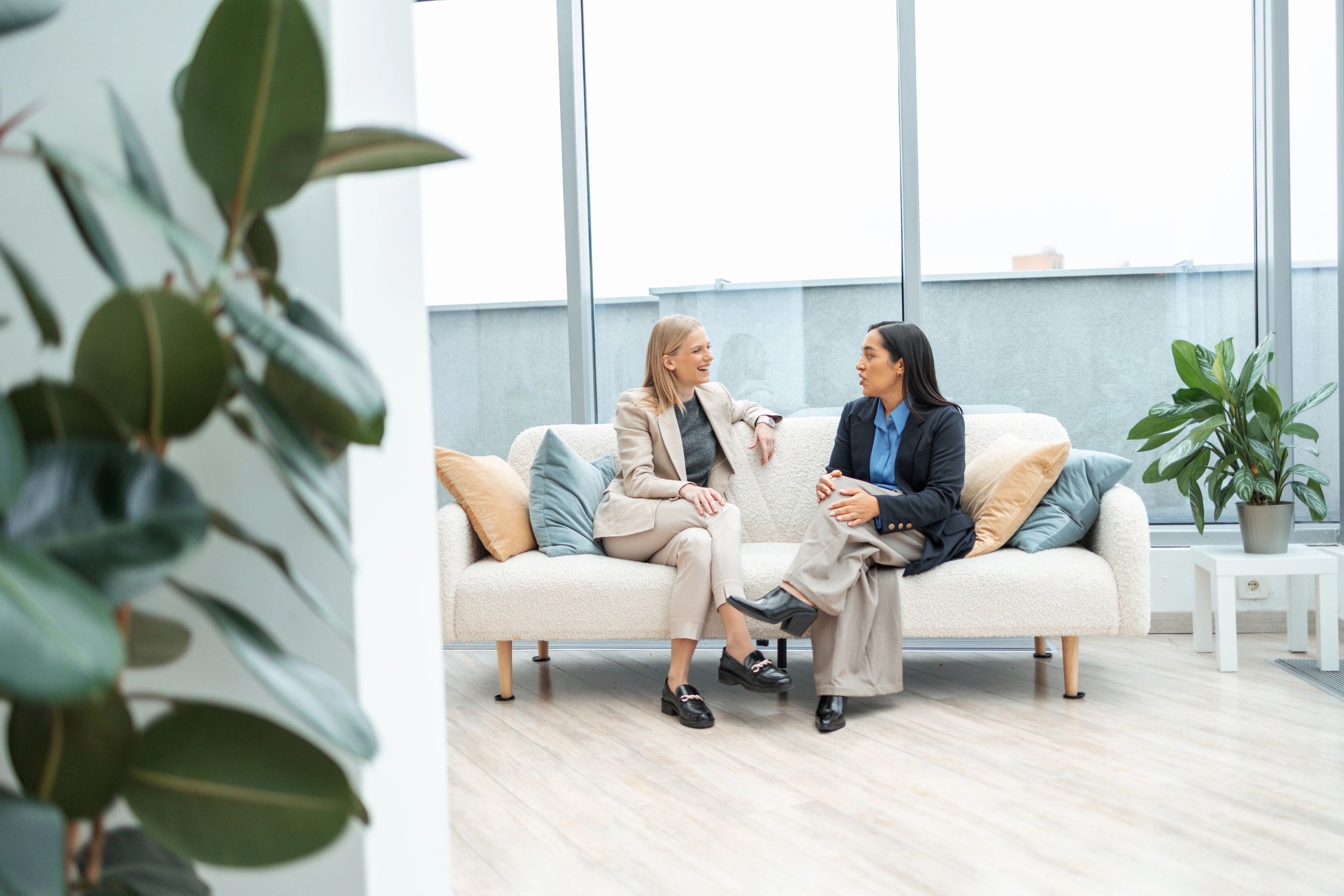 Two people in a coaching conversation